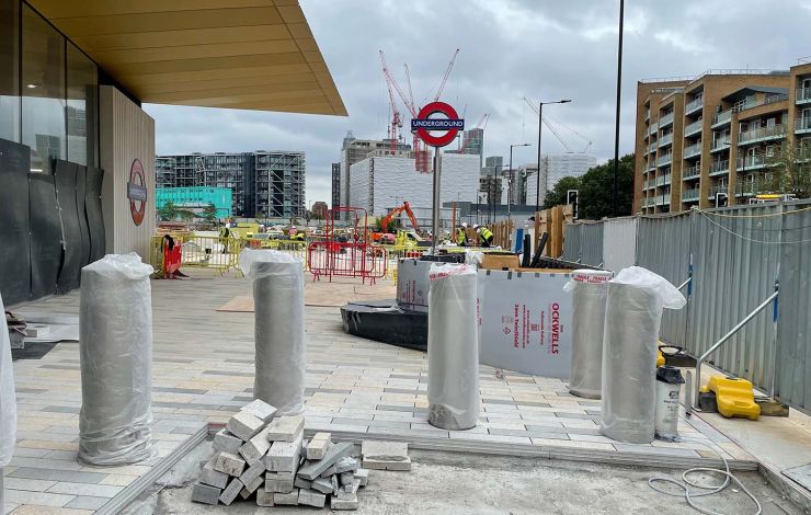 New Battersea Power Station tube entrance days before opening